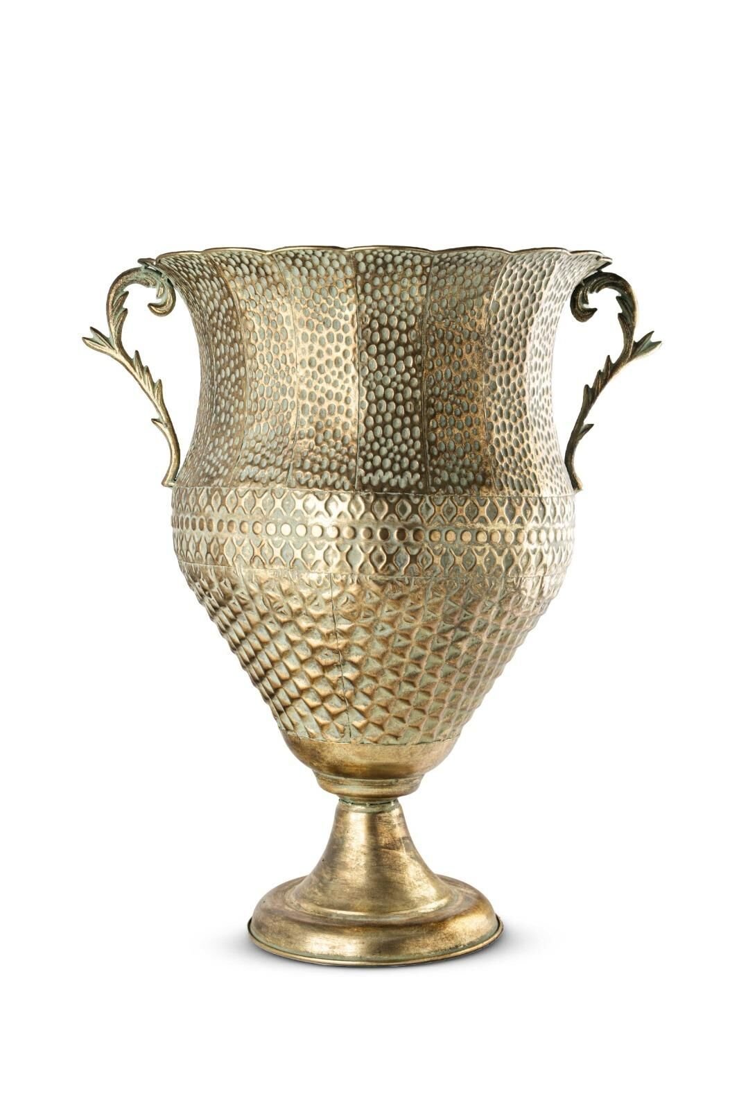 Antik Gold Metal Yer Vazosu 60x47 cm Ø38cm