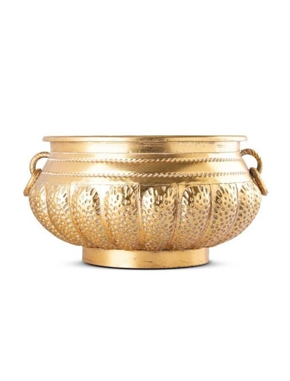 Gold Metal Büyük Saksı 40x24 cm Ø33cm