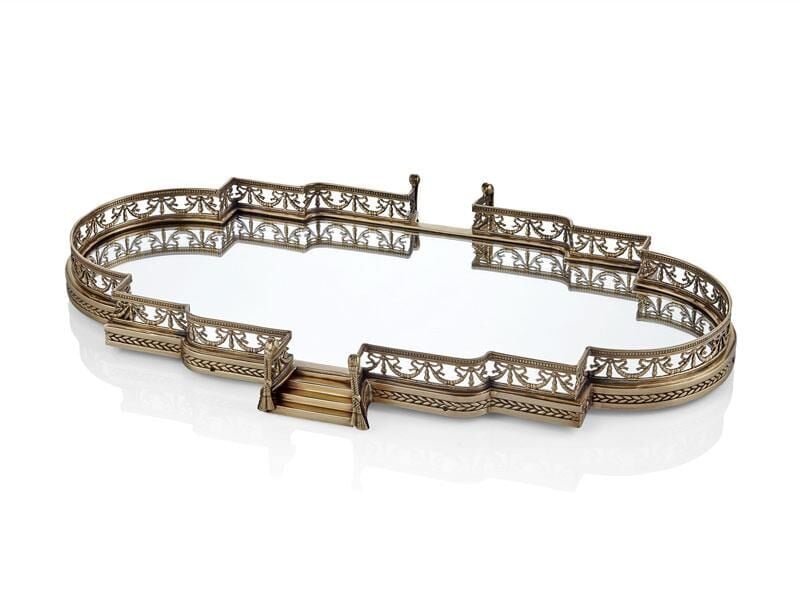 Merdivenli Altın Renk Aynalı Jardenyer 70x43x7.5 Cm