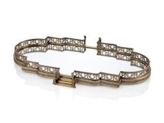 Merdivenli Altın Renk Aynalı Jardenyer 70x43x7.5 Cm