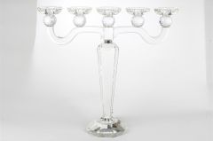Clear 5'li Cam Şamdan 43x12x40cm
