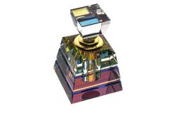 Gökkuşağı Cam Dekor Şişe 8x8x12cm