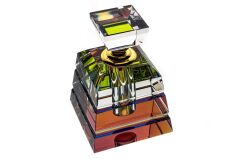 Gökkuşağı Cam Dekor Şişe 10x10x14cm
