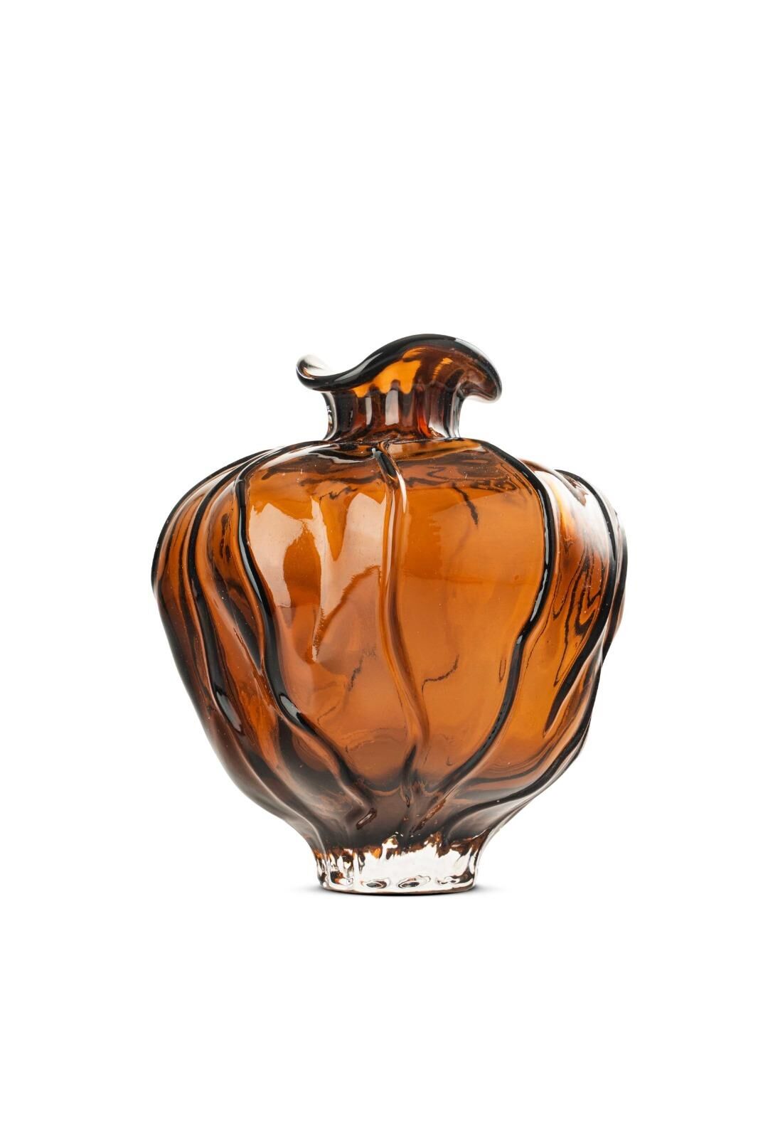 Kahverengi Cam Vazo 25x21 cm