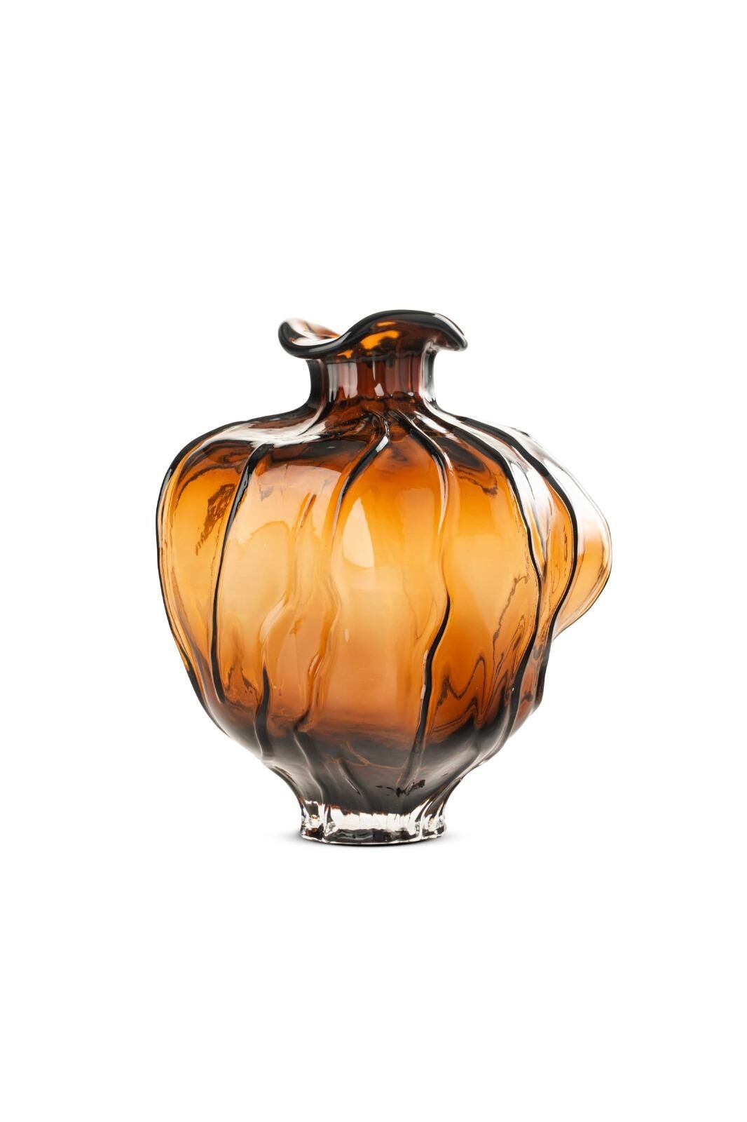 Kahverengi Cam Vazo 30x26 cm