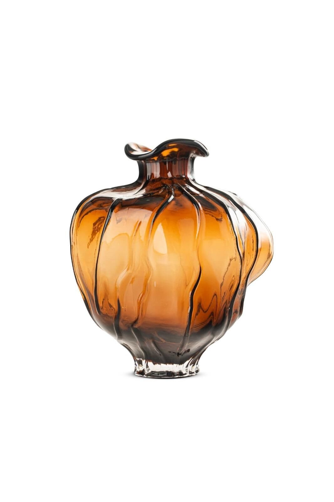 Kahverengi Cam Vazo 30x26 cm