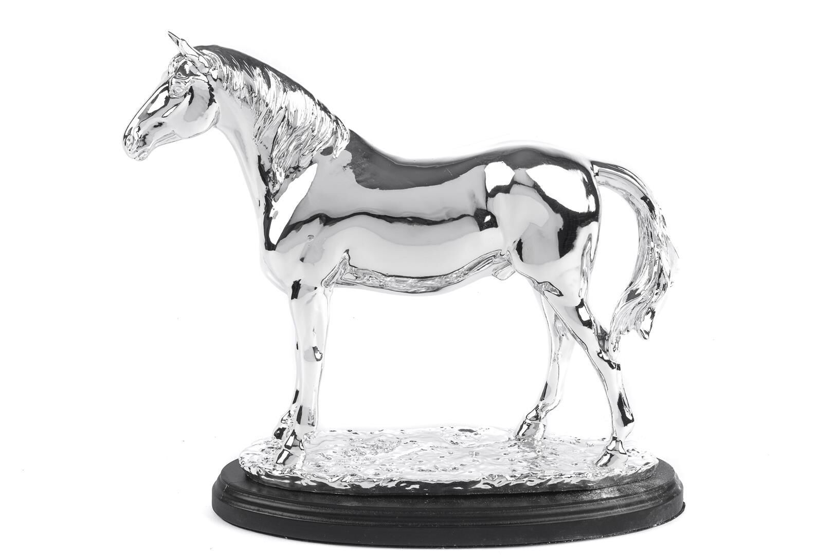 Gümüş At Resin Obje 26x11x26cm