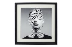 Kelebekli Kadın Küçük 40x40 Tablo