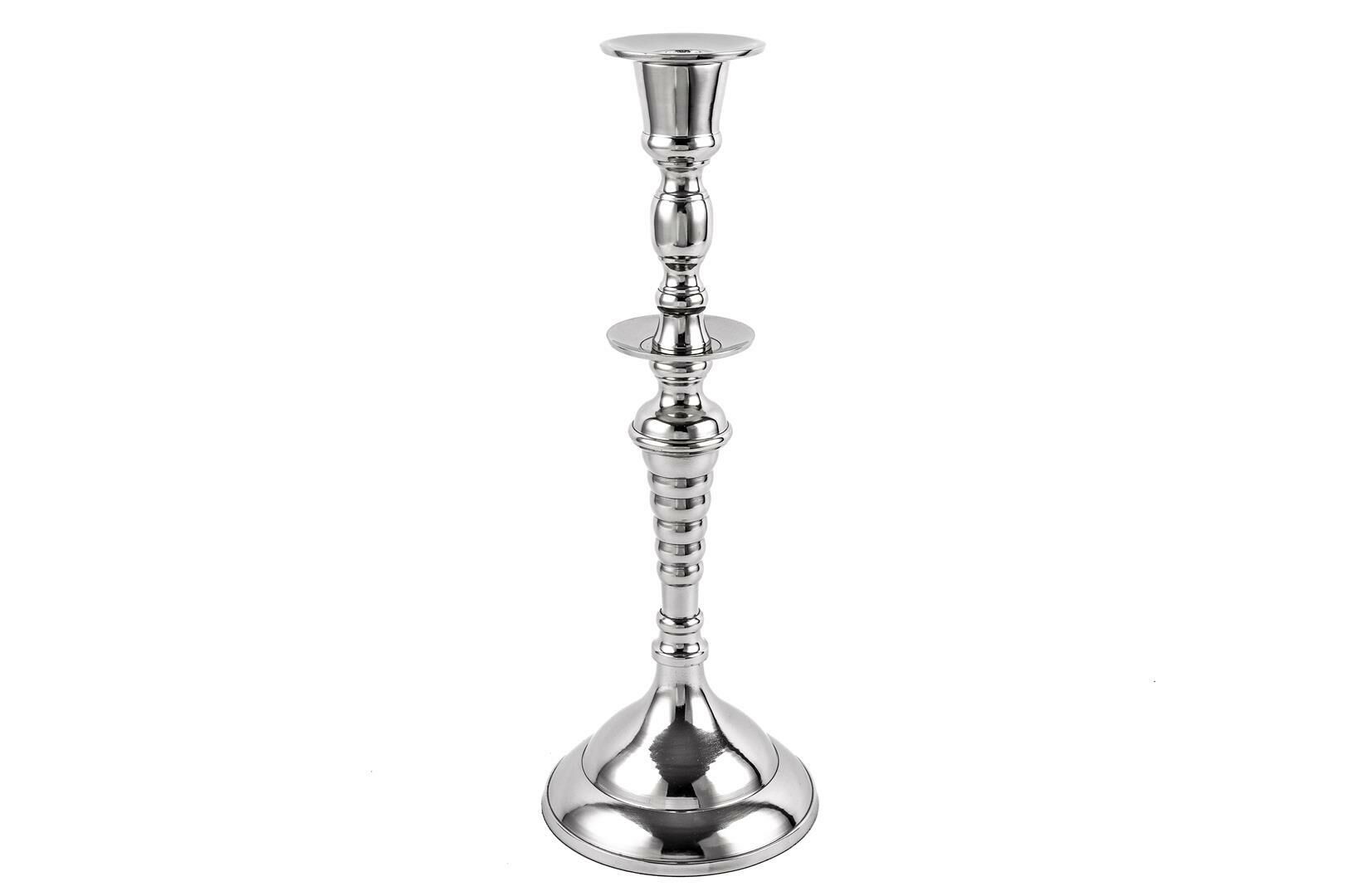 Gümüş Metal Şamdan 16x46 cm