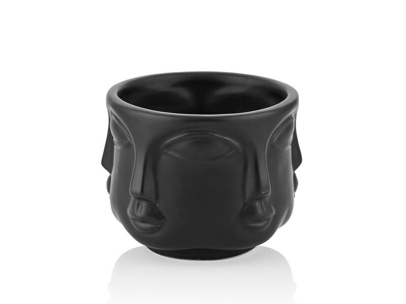 Havelka Suratlı Siyah Dekoratif Küçük Boy 10x10x7.6 Cm