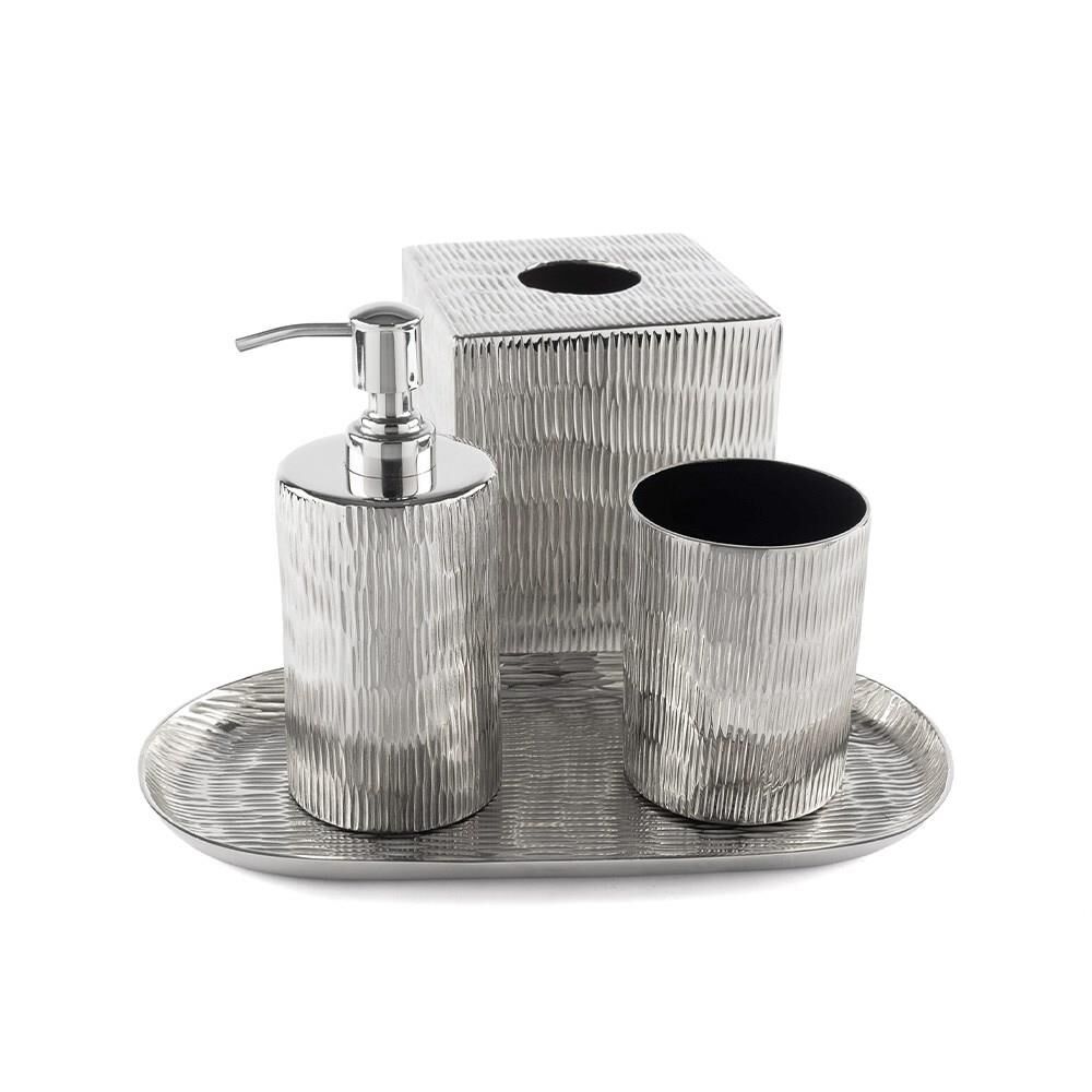 Cali Gümüş Tepsili Banyo Seti 30x15x20cm