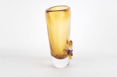 Crystal Amber Cam Vazo 13x17x30cm