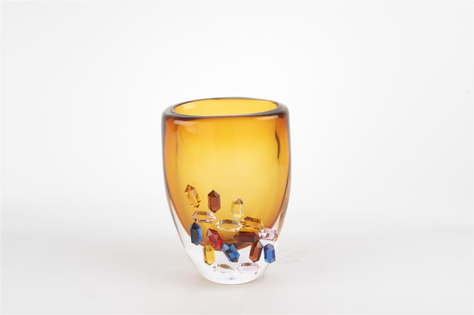 Crystal Amber Cam Vazo 12x16x22cm