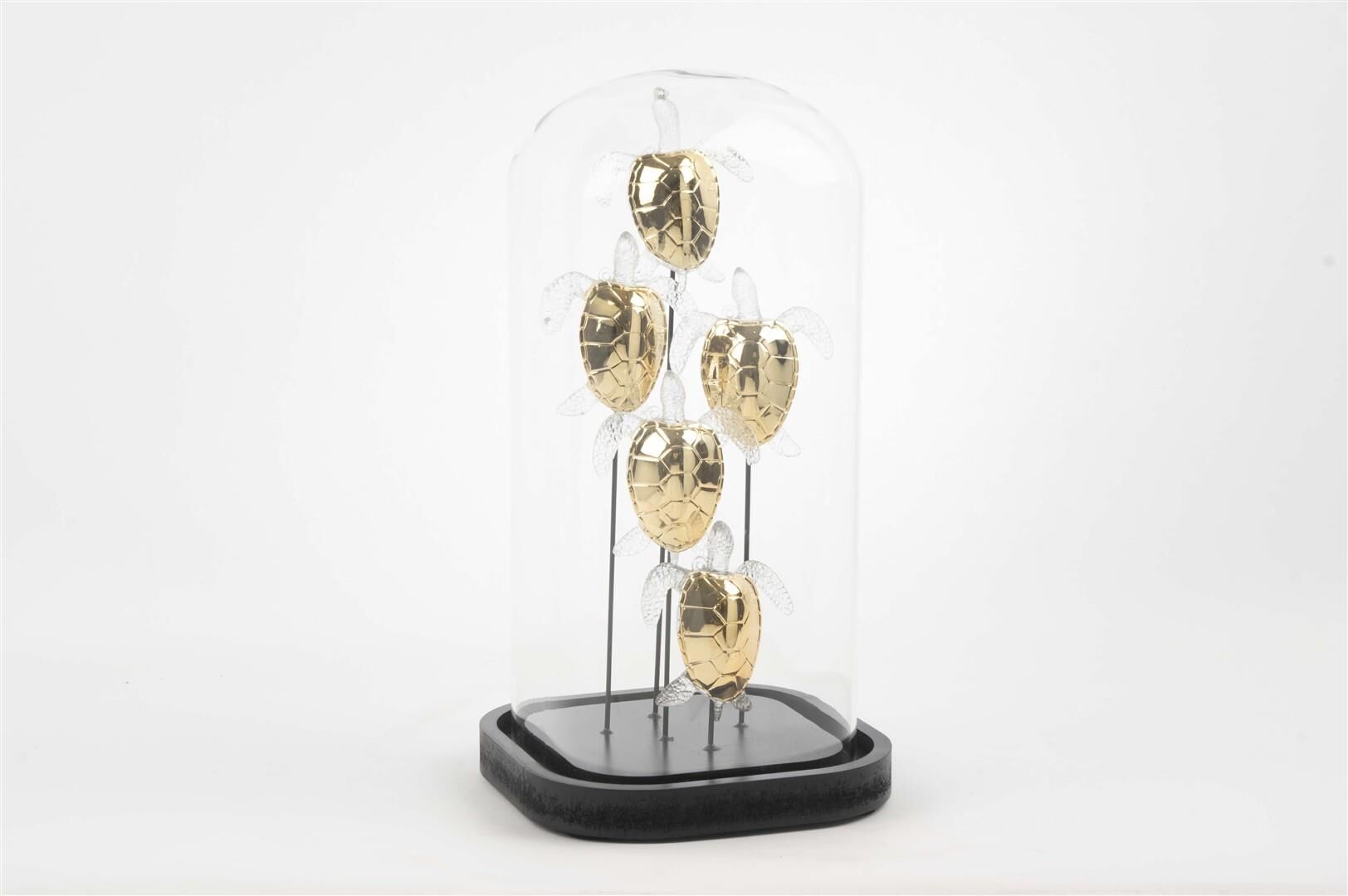 Gold Kristal Caretta Fanus 28x14cm