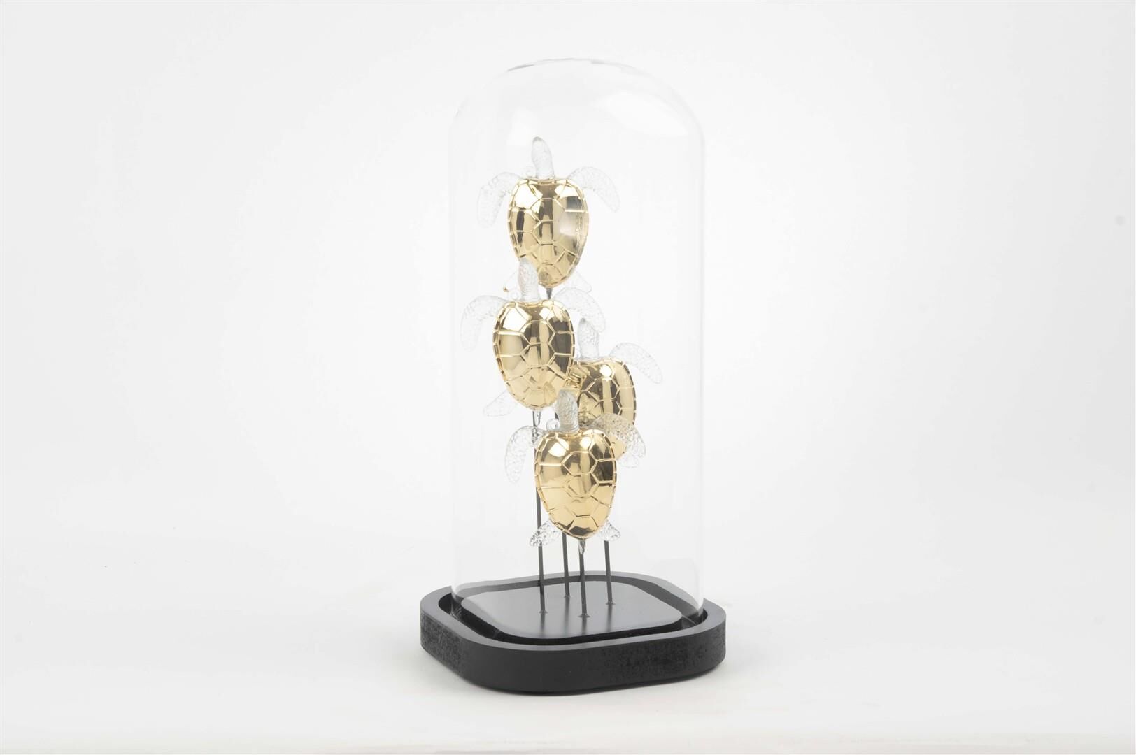 Gold Kristal Caretta Fanus 27x12cm