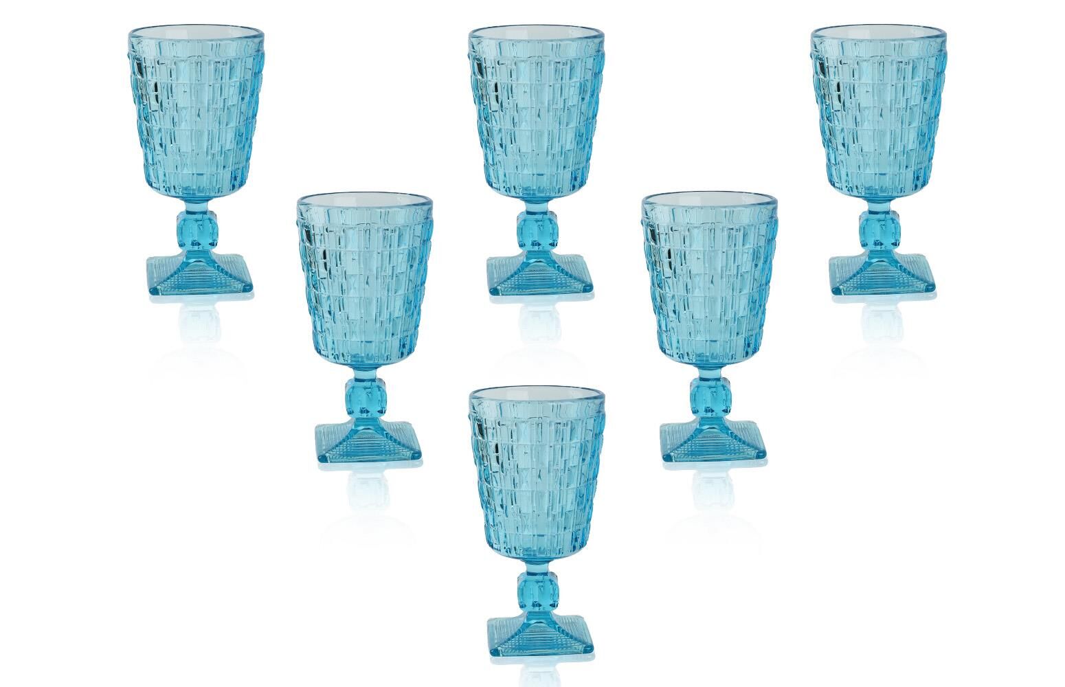 Hilda 6li Cam Kadeh Seti Buz Mavisi