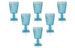 Hilda 6li Cam Kadeh Seti Buz Mavisi