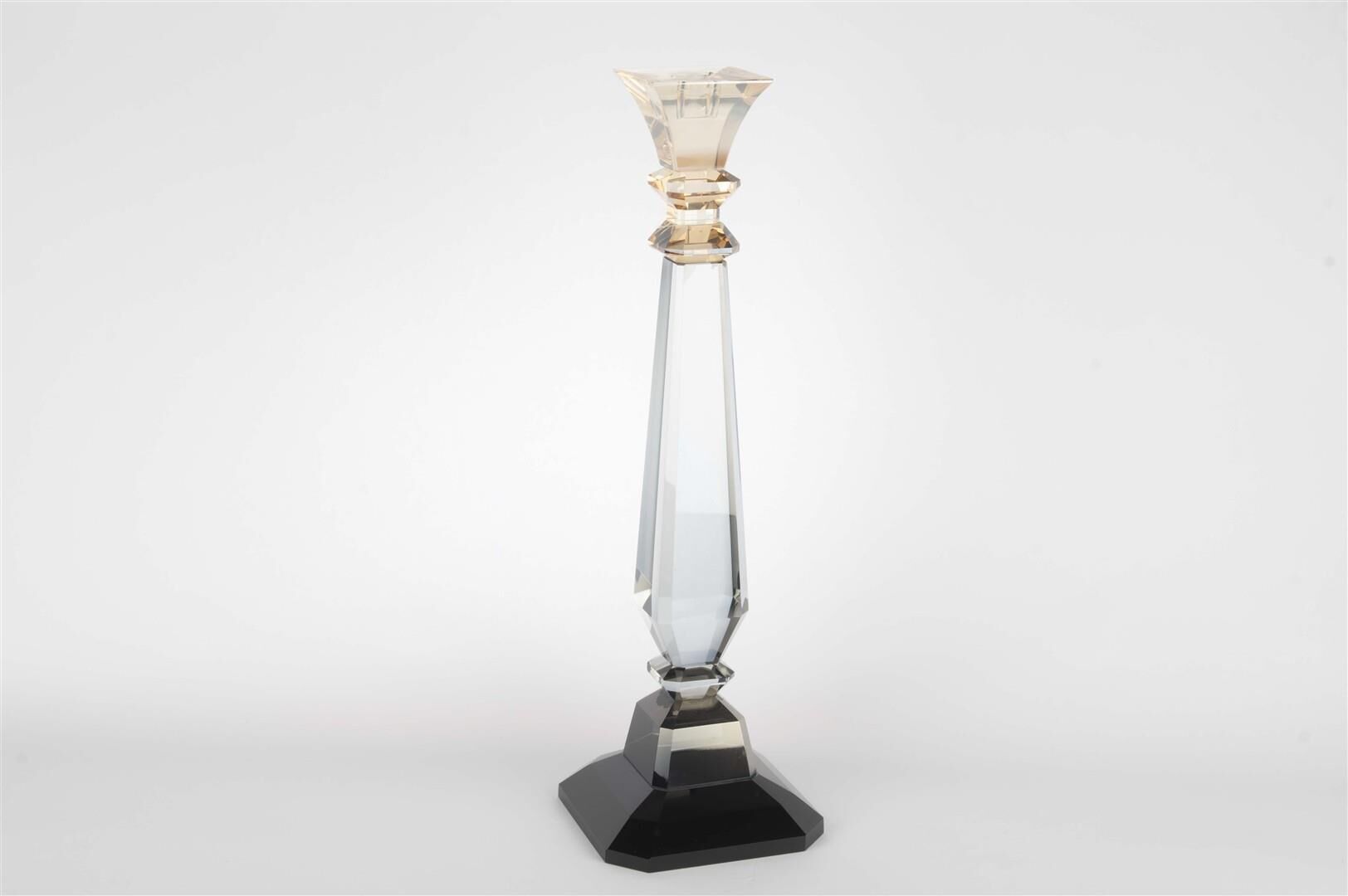 Kristal Füme Şamdan 39x12cm