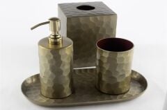 Melvin Gold Tepsili Banyo Seti 30x15x20cm