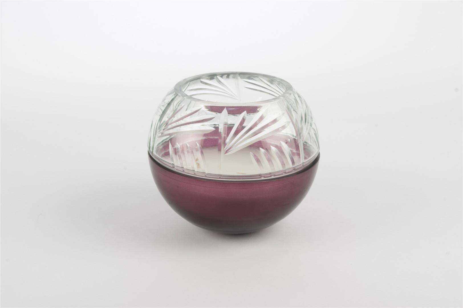 Bordo Cam Kapaklı Mum 13x11cm