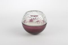 Bordo Cam Kapaklı Mum 13x11cm