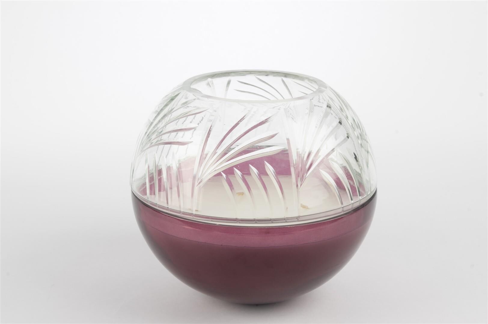 Bordo Cam Kapaklı Mum18x16cm