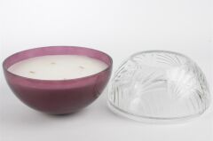 Bordo Cam Kapaklı Mum18x16cm