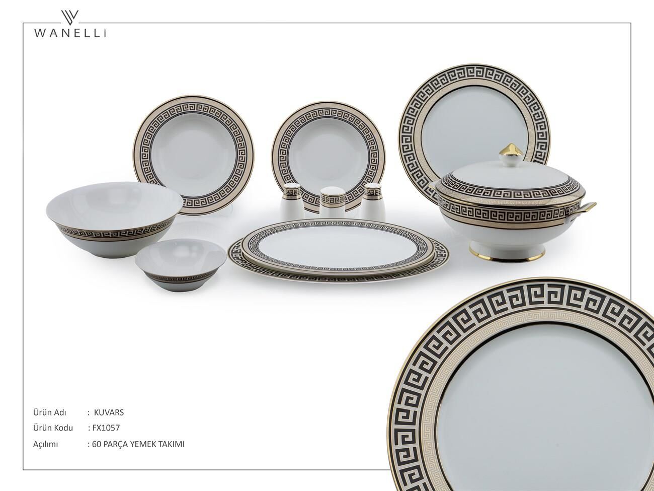 Wanelli Kuvars 60 Parça Yemek Takımı