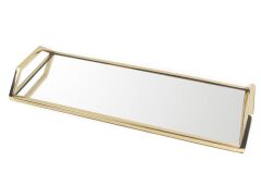 Gold Dik Aynalı Tepsi 50x20cm