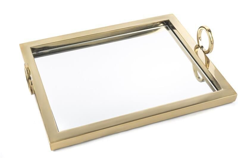 Gold Dik Aynalı Tepsi 36x28x2cm