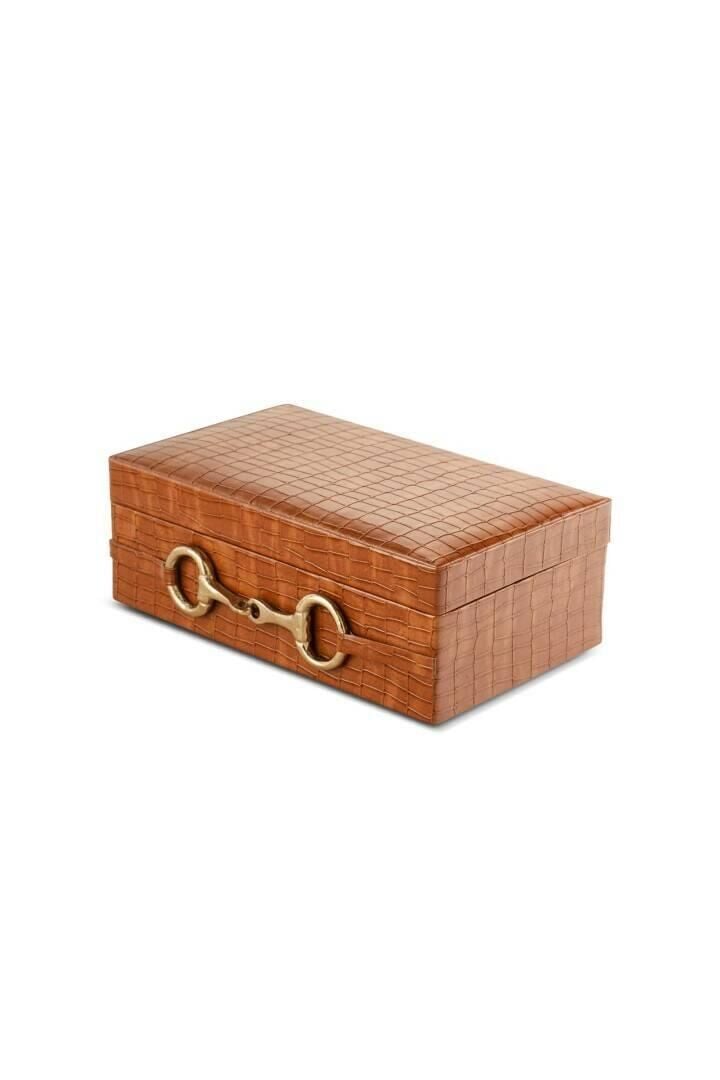 Kahverengi Deri Dikdörtgen Kutu 25*15 cm