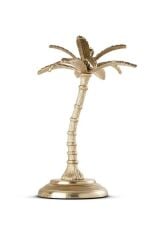 Palmiye Metal Döküm Mumluk Gold 36 cm