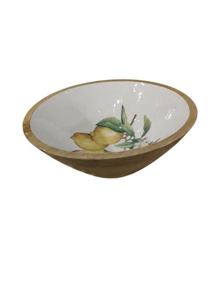 Limonlu Ahşap Derin Kase Büyük