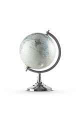 Dekoratif Dünya Küre Gümüş 32 cm