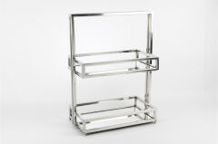 Gümüş 2 katlı Aynalı Tepsi 32x17x43cm