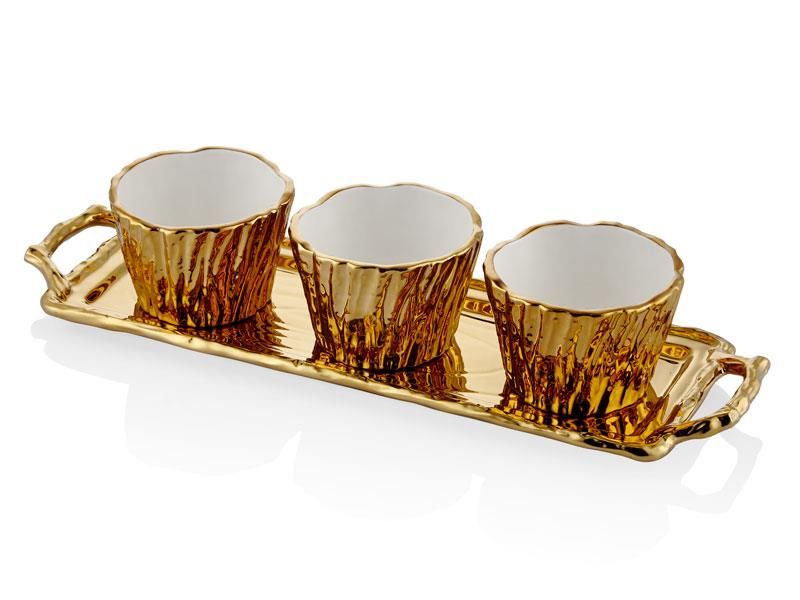 Unformed Gold Tepsili Çerezlik Seti 43x13,5x9 Cm