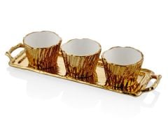 Unformed Gold Tepsili Çerezlik Seti 43x13,5x9 Cm