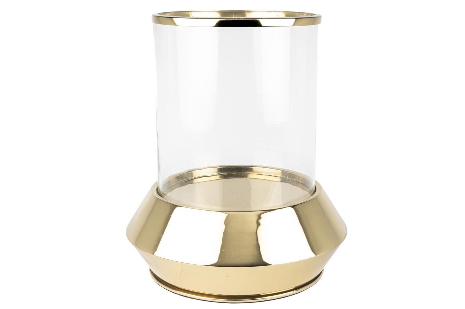 Gold Camlı Mumluk 37x42cm