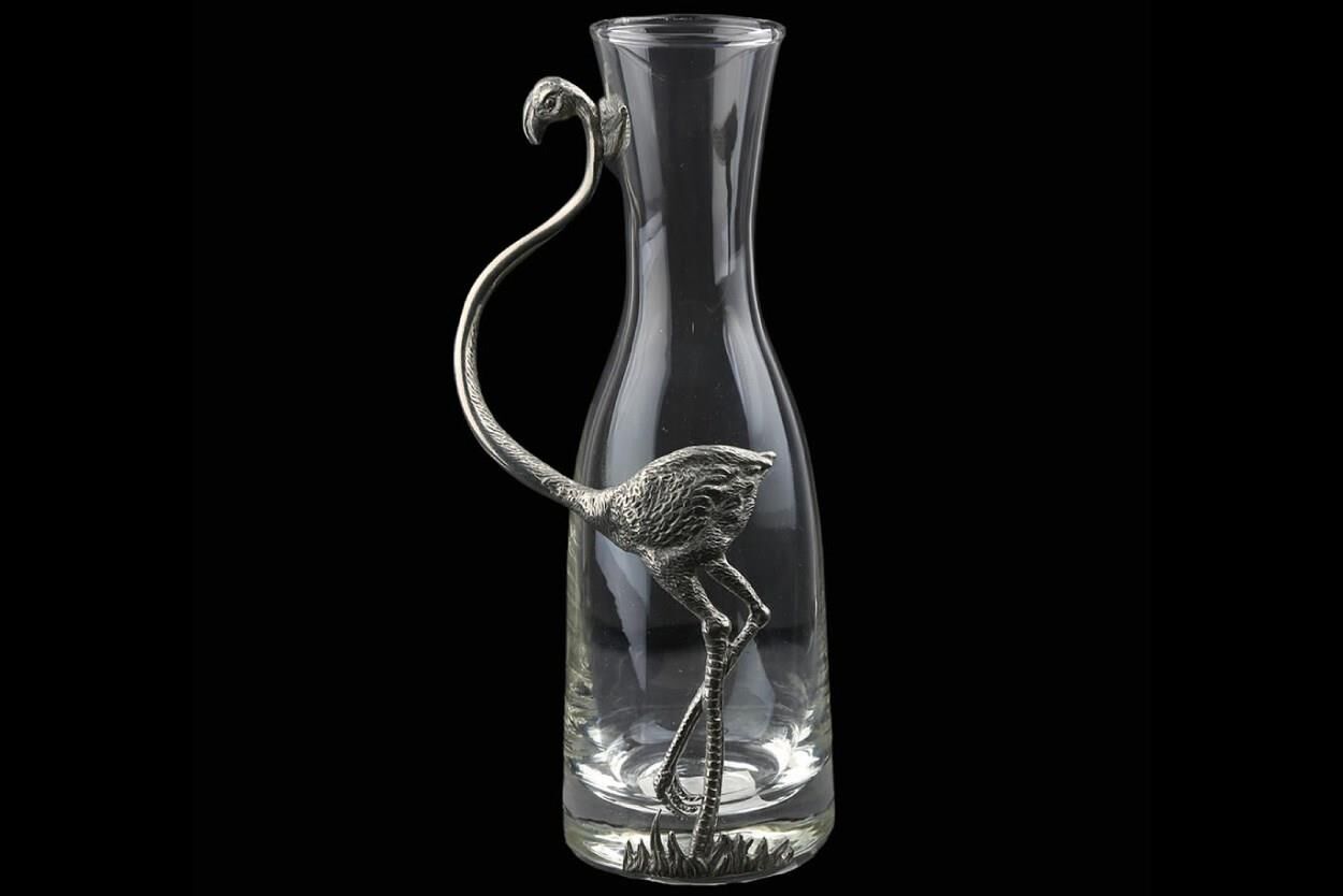 Gümüş Pelikan Cam Sürahi