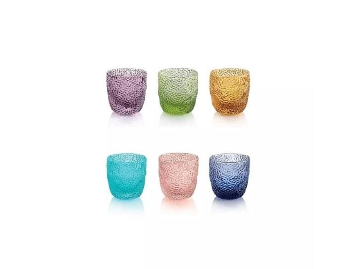 I.V.V Tricot 6lı Set Renkli Kahve Yanı Su Bardak 7,5 Cl