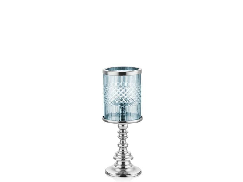 Charm Degrade Camlı Gümüş Küçük Mumluk 43 Cm