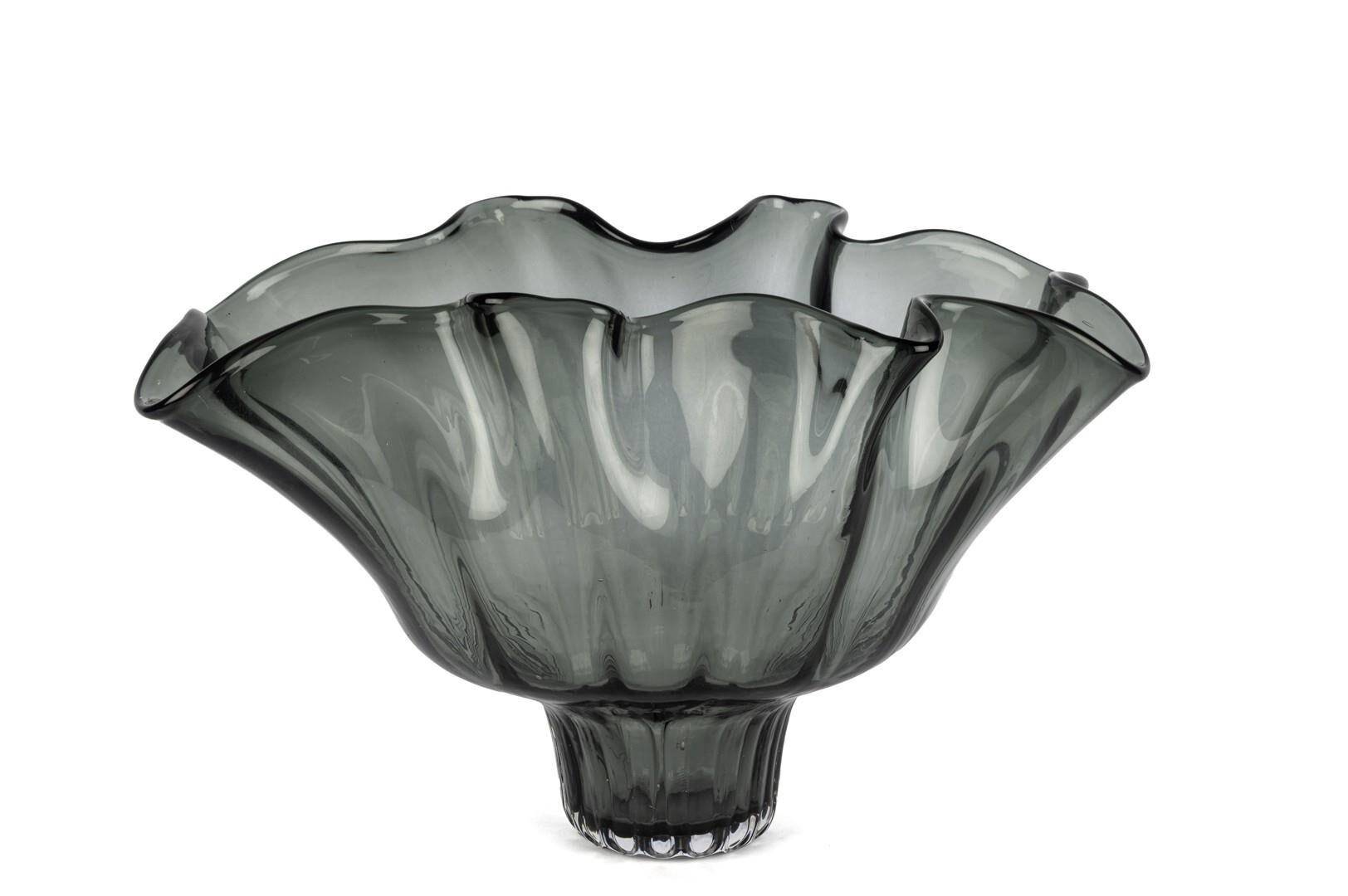 Yeşil Vintage Cam Dekoratif Kase 26x42x26cm