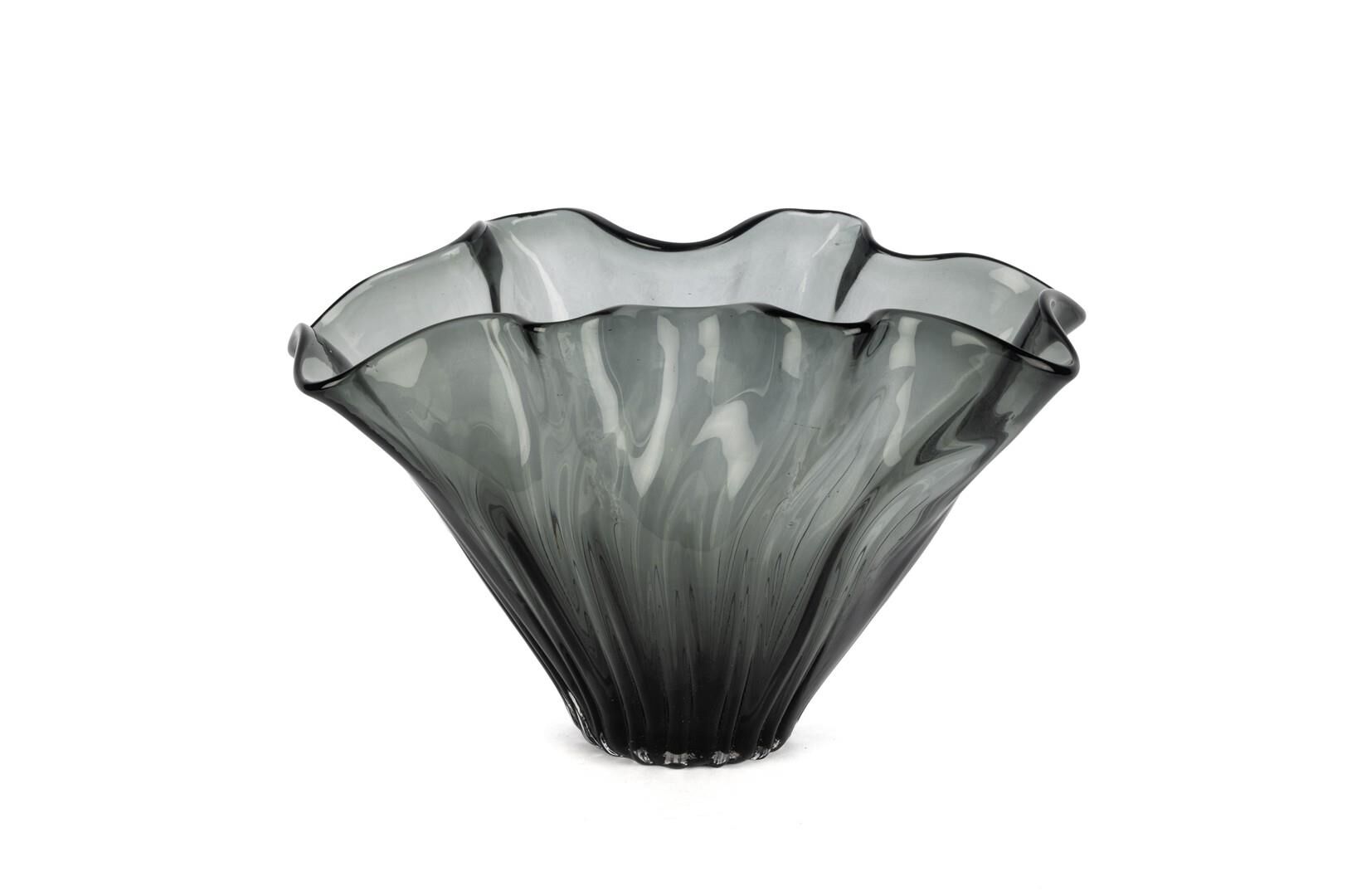 Yeşil Vintage Cam Dekoratif Kâse 19x35x22cm