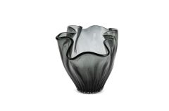 Yeşil Vintage Cam Dekoratif Kâse 19x35x22cm