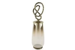 Beyaz Bronz Cam Halat Detaylı Obje 59x16cm