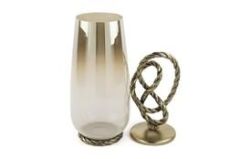 Beyaz Bronz Cam Halat Detaylı Obje 59x16cm