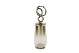 Beyaz Bronz Cam Halat Detaylı Obje 49x14cm