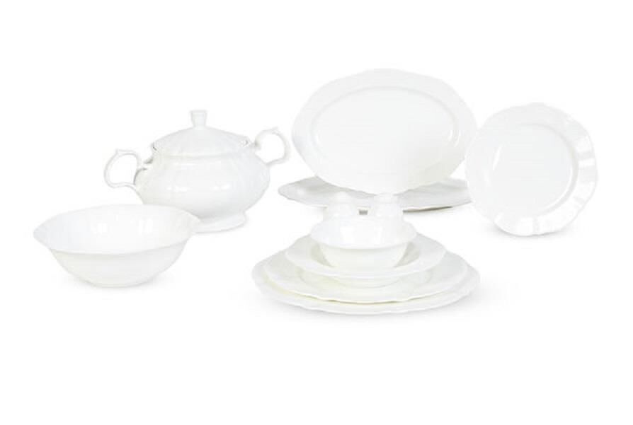 Wanelli Julia Beyaz Bone China 70 Parça 12 Kişilik Yemek Takımı