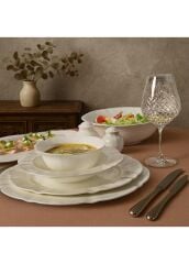 Wanelli Julia Beyaz Bone China 70 Parça 12 Kişilik Yemek Takımı