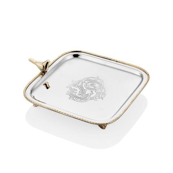 Black Pearl Kuşlu Kare Tepsi 19x19x4 Cm